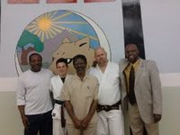 GM Dereke Batten (go-ti), GM Jaye Spiro (shotokan/arnis), Shihan Bobby Peeler (ai mute shotokan), me, World champion Master Richard Plowden (tkd)